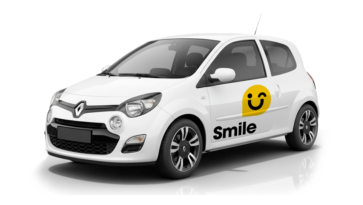 Renault Twingo 2 on a white background