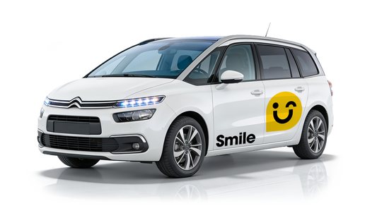 White Citroen Grand C4 Picasso on a white background